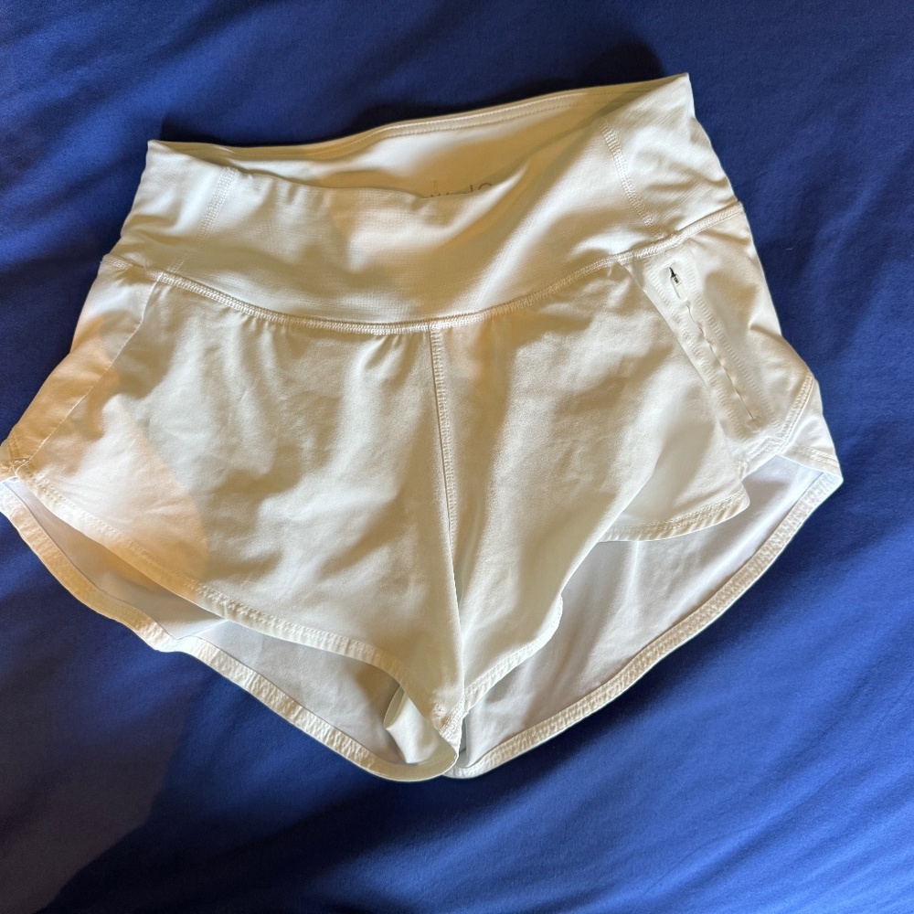 Outdoor Voices white shorts with zipper pockets, XS